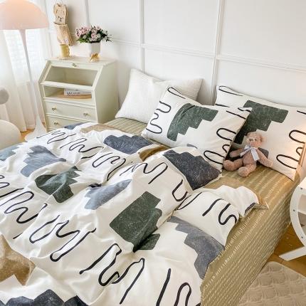 91家纺网 家纺一手货源 找家纺 总 珺柔 2022年新款13372全棉四件套纯棉印花套件