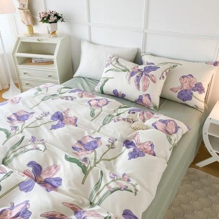 91家纺网 家纺一手货源 找家纺 总 珺柔 2022年新款13372全棉四件套纯棉印花套件