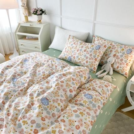 91家纺网 家纺一手货源 找家纺 总 珺柔 2022年新款13372全棉四件套纯棉印花套件