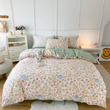 珺柔 2022年新款13372全棉四件套纯棉印花套件 小花兔