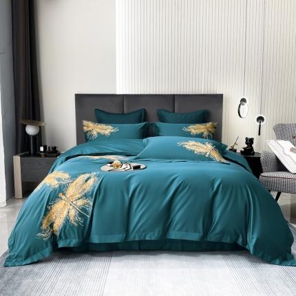 91家纺网 家纺一手货源 找家纺 （总）2022若未50支长绒棉高精密刺绣高端套件-流金岁月