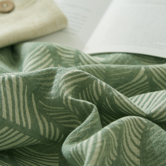 91家纺网 家纺一手货源 找家纺 小欢喜 新款60支双层纱提花四件套 瑞纹-绿