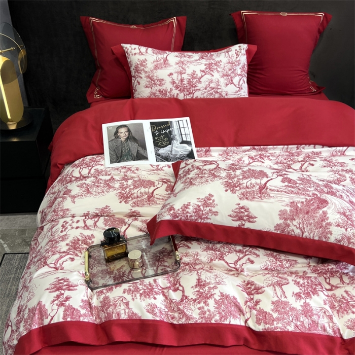 91家纺网 家纺一手货源 找家纺 优悦2022新款婚庆印花（超柔磨毛）系列四件套 倾城