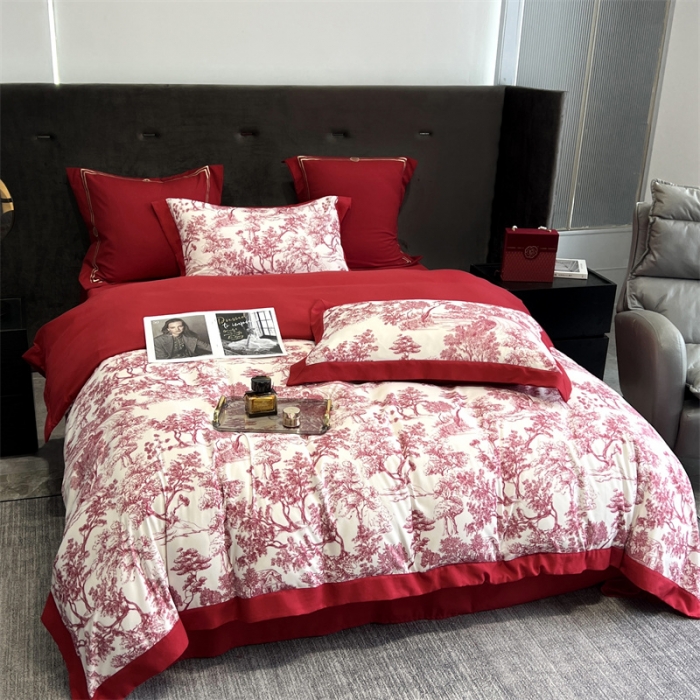 91家纺网 家纺一手货源 找家纺 （总）优悦2022新款婚庆印花（超柔磨毛）系列四件套