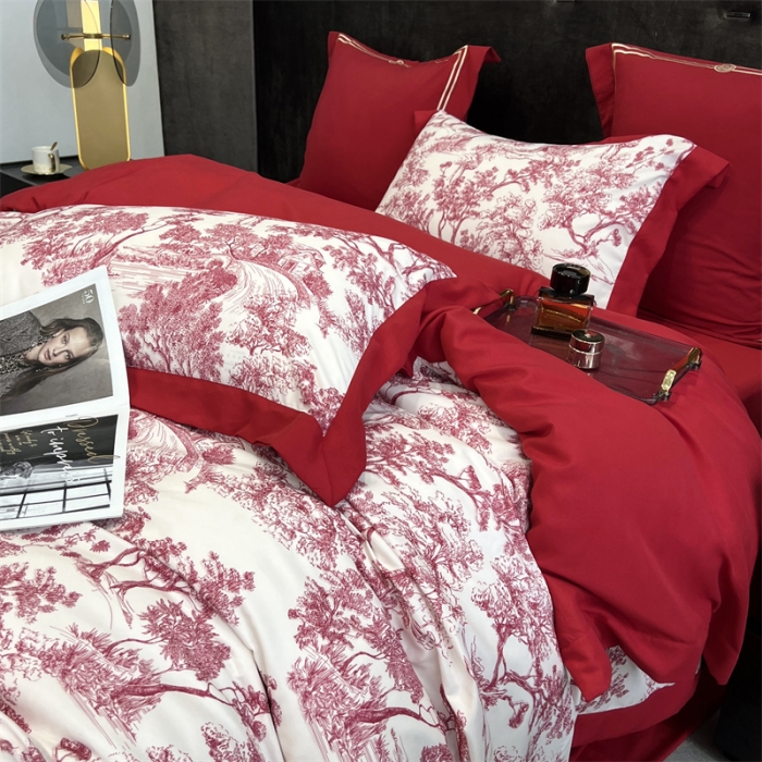 91家纺网 家纺一手货源 找家纺 （总）优悦2022新款婚庆印花（超柔磨毛）系列四件套