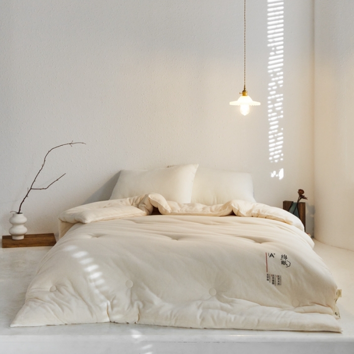 91家纺网 家纺一手货源 找家纺 大彩家居A类华夫格针织大豆冬被子2022新款春秋被被芯直播