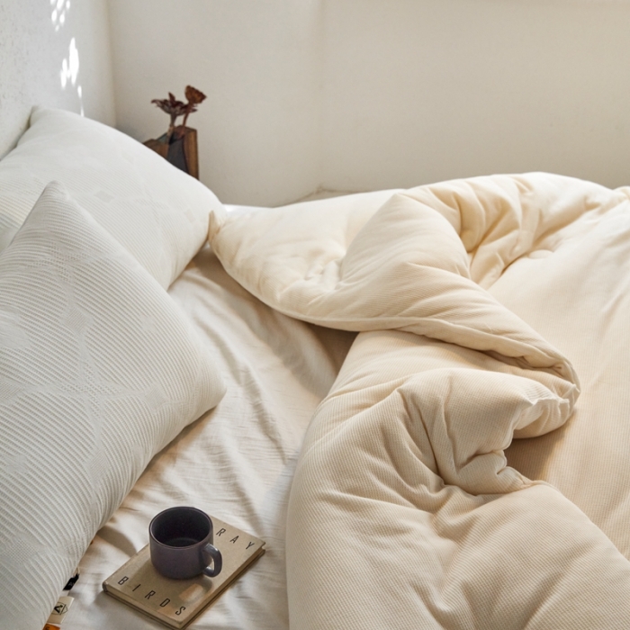 91家纺网 家纺一手货源 找家纺 大彩家居A类华夫格针织大豆冬被子2022新款春秋被被芯直播