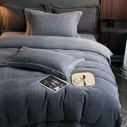 91家纺网 家纺一手货源 找家纺 （总）网客 2024新款简约牛奶绒毛茸绒四件套