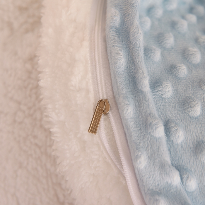 91家纺网 家纺一手货源 找家纺 艾米家居 2022秋冬新款豆豆绒+羊羔绒系列 蓝