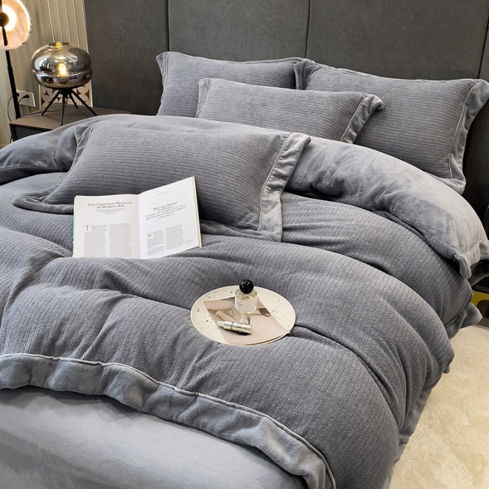 91家纺网 家纺一手货源 找家纺 （总）丝缦2025新款A类母婴级毛茸绒四件套系列