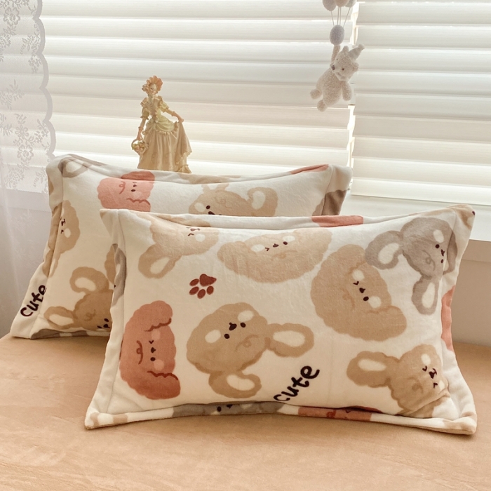 91家纺网 家纺一手货源 找家纺 上尚居 2022新款加厚保暖牛奶绒四件套 喵达人-米