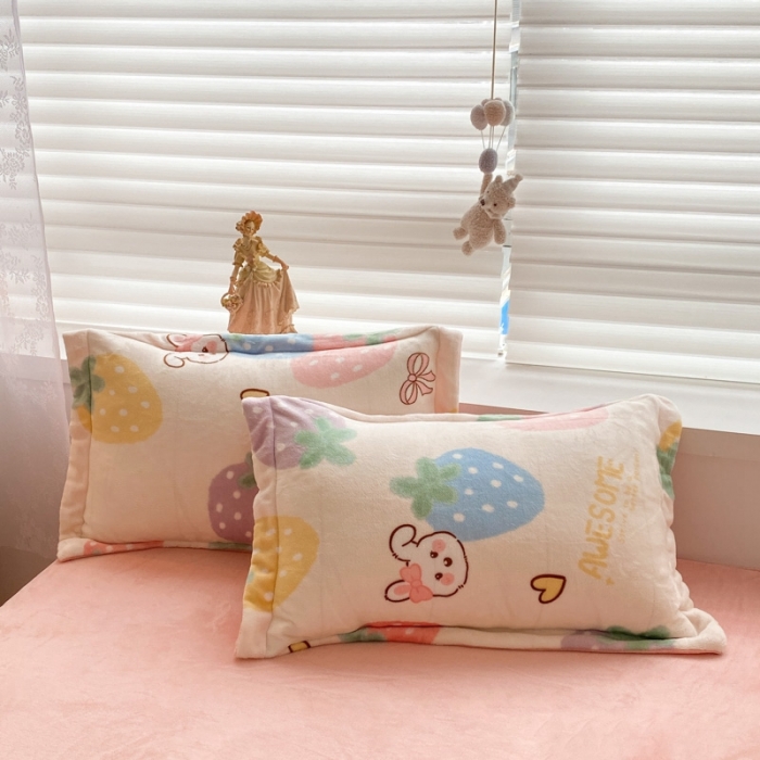 91家纺网 家纺一手货源 找家纺 上尚居 2022新款加厚保暖牛奶绒四件套 甜蜜花蕊