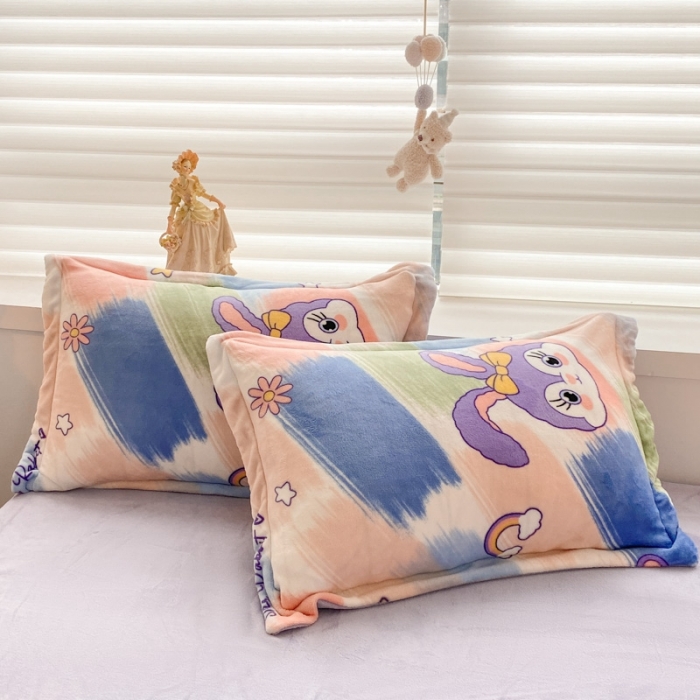 91家纺网 家纺一手货源 找家纺 上尚居 2022新款加厚保暖牛奶绒四件套 兔精灵