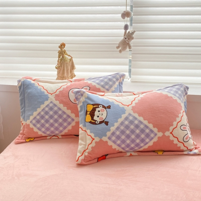 91家纺网 家纺一手货源 找家纺 上尚居 2022新款加厚保暖牛奶绒四件套 幸福时光