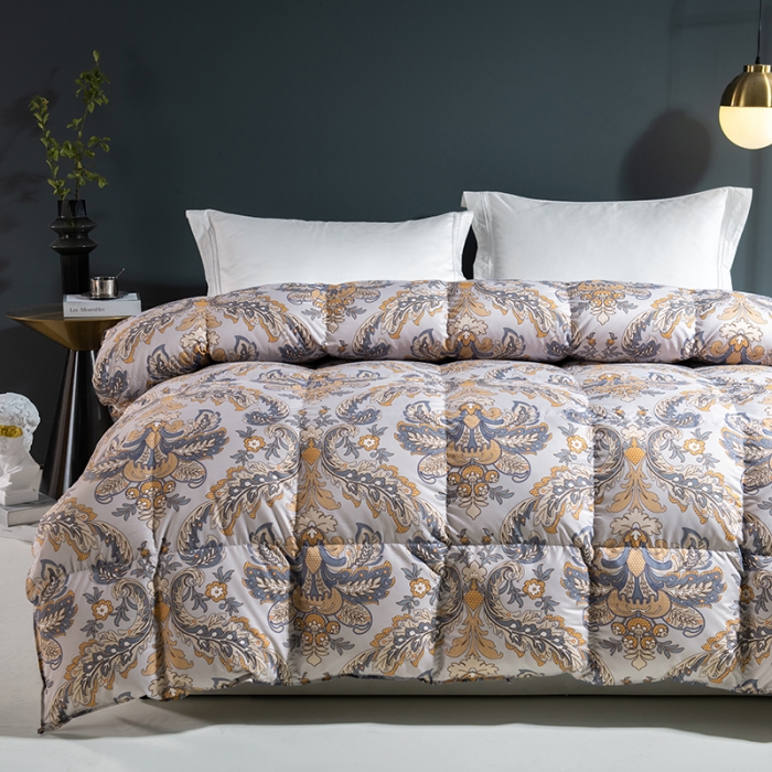 91家纺网 家纺一手货源 找家纺 俏企鹅 2025新款100支锦绒95白鹅绒被 高级紫