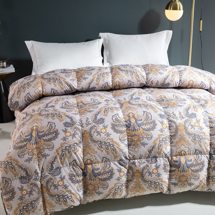 91家纺网 家纺一手货源 找家纺 俏企鹅 2025新款100支锦绒95白鹅绒被 高级紫