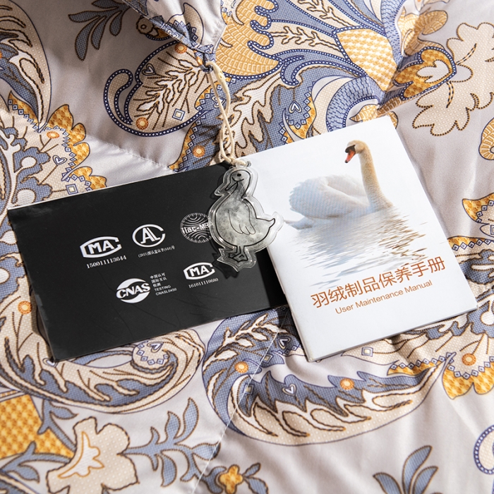 91家纺网 家纺一手货源 找家纺 俏企鹅 2025新款100支锦绒95白鹅绒被 高级紫