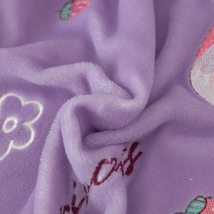 91家纺网 家纺一手货源 找家纺 优姿家纺 牛奶绒贴边绣花荷叶花边保暖四件 花仙子-紫