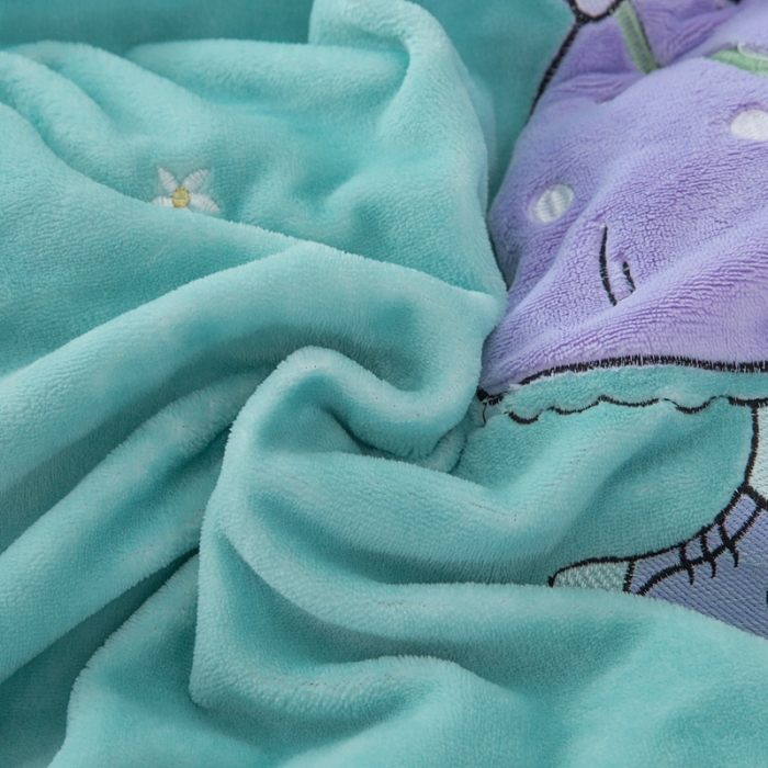 91家纺网 家纺一手货源 找家纺 优姿家纺 牛奶绒贴边绣花荷叶花边保暖四件 守护甜心-黄