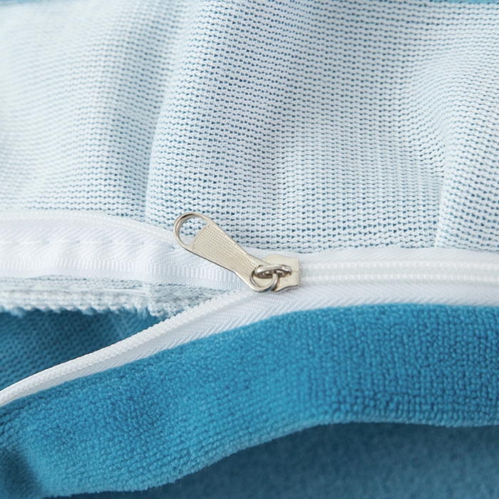 91家纺网 家纺一手货源 找家纺 优姿家纺 牛奶绒贴边绣花荷叶花边保暖四件 守护甜心-蓝