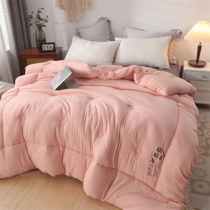 91家纺网 家纺一手货源 找家纺 优姿家纺 2022新款A类原棉大豆被 粉玉