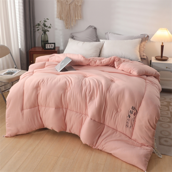 91家纺网 家纺一手货源 找家纺 优姿家纺 2022新款A类原棉大豆被 粉玉