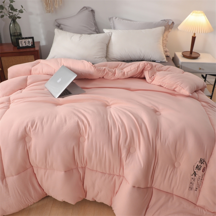 91家纺网 家纺一手货源 找家纺 优姿家纺 2022新款A类原棉大豆被 粉玉