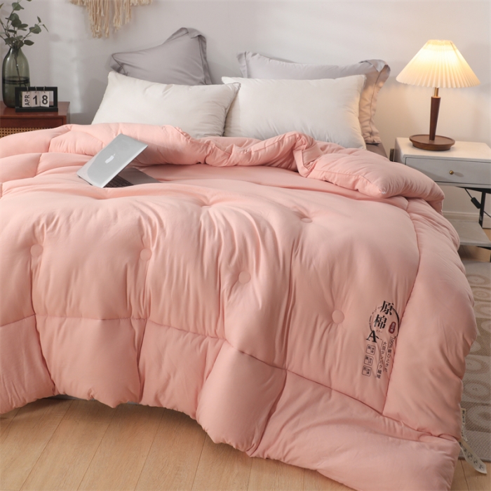 91家纺网 家纺一手货源 找家纺 优姿家纺 2022新款A类原棉大豆被 粉玉