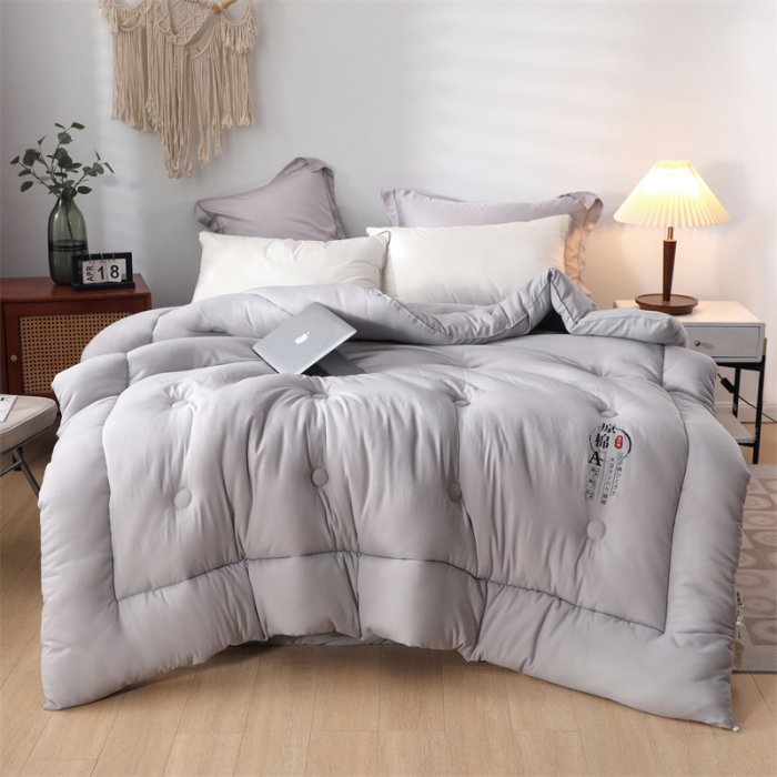 91家纺网 家纺一手货源 找家纺 优姿家纺 2022新款A类原棉大豆被 灰色