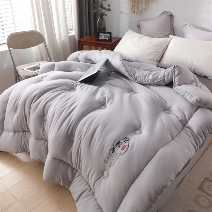 91家纺网 家纺一手货源 找家纺 优姿家纺 2022新款A类原棉大豆被 灰色