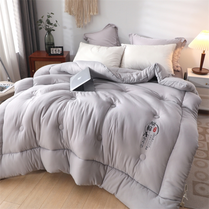 91家纺网 家纺一手货源 找家纺 优姿家纺 2022新款A类原棉大豆被 灰色