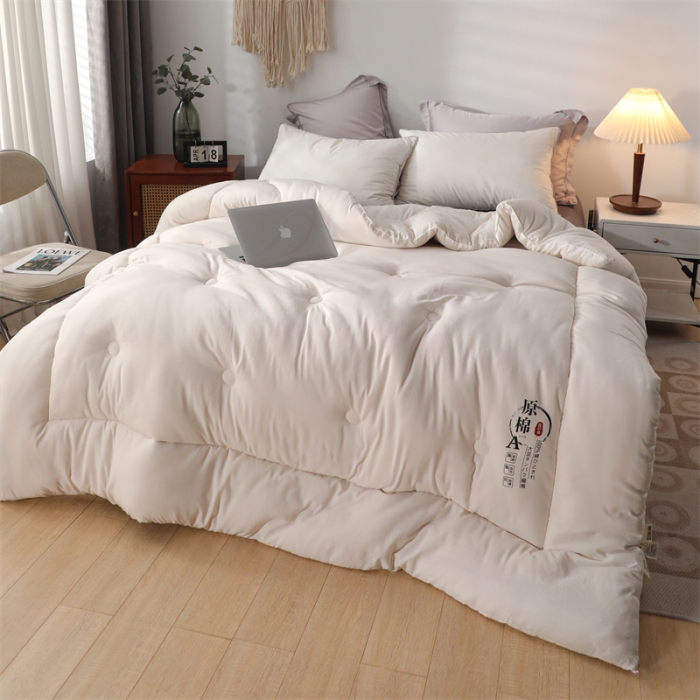 91家纺网 家纺一手货源 找家纺 优姿家纺 2022新款A类原棉大豆被 奶白