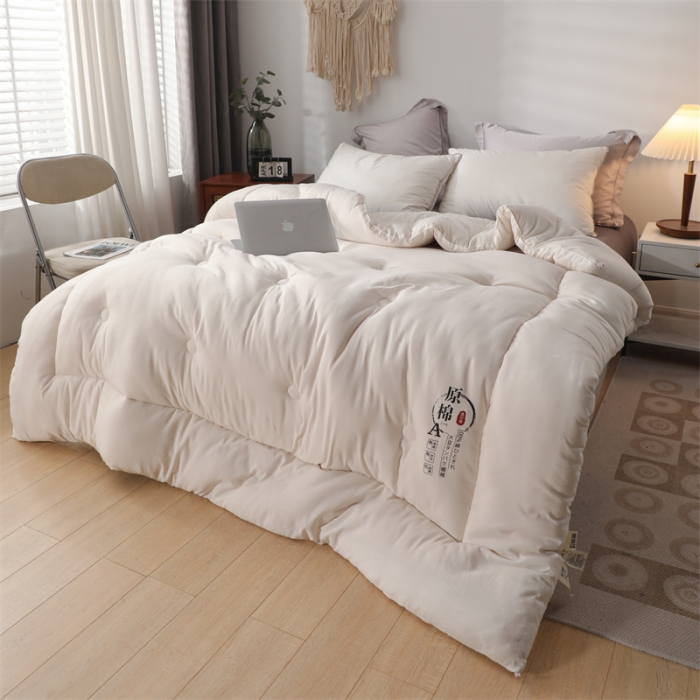 91家纺网 家纺一手货源 找家纺 优姿家纺 2022新款A类原棉大豆被 奶白