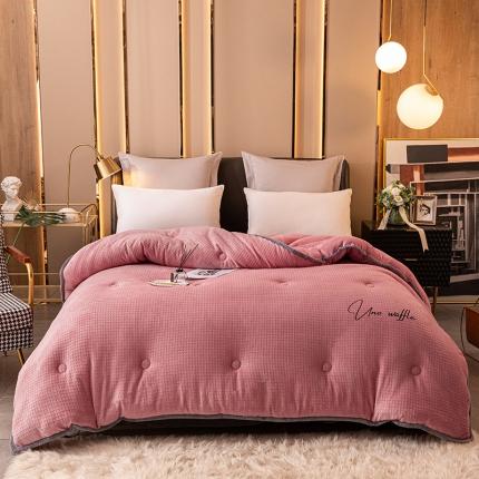 91家纺网 家纺一手货源 找家纺 （总）吾诺家居 2022新款华夫格绒冬被四件套