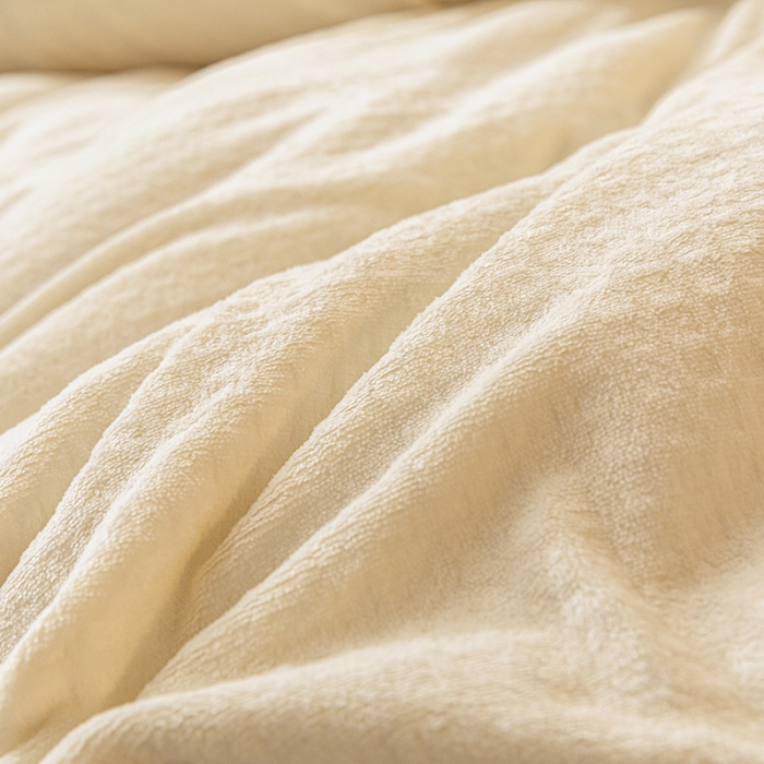 91家纺网 家纺一手货源 找家纺 吾诺家居 2022新款华夫格绒冬被四件套 冬被米白