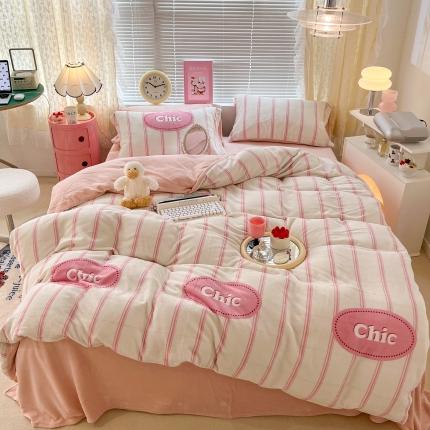 91家纺网 家纺一手货源 找家纺 （总）昔可 2022新款牛奶绒简约系列四件套