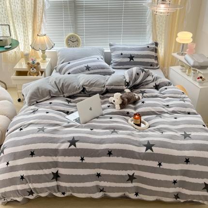 91家纺网 家纺一手货源 找家纺 （总）昔可 2022新款牛奶绒简约系列四件套