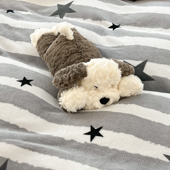 91家纺网 家纺一手货源 找家纺 昔可 2022新款牛奶绒简约系列四件套 条纹星星