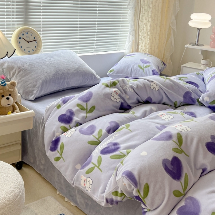 91家纺网 家纺一手货源 找家纺 （总）昔可 2022新款牛奶绒卡通系列四件套