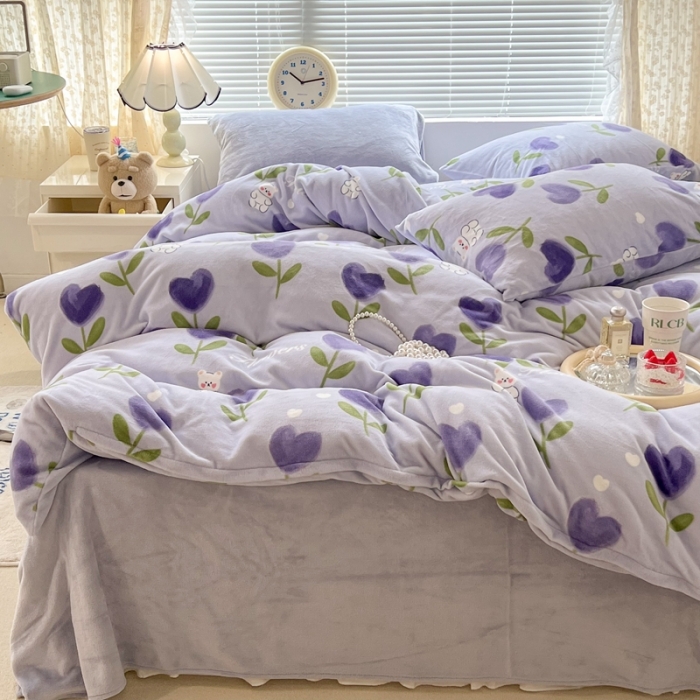 91家纺网 家纺一手货源 找家纺 （总）昔可 2022新款牛奶绒卡通系列四件套