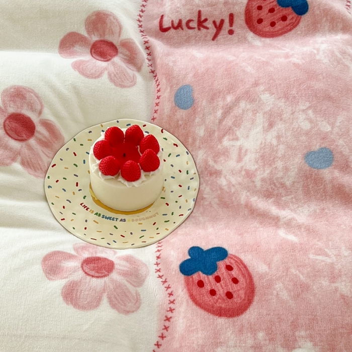 91家纺网 家纺一手货源 找家纺 昔可 2022新款牛奶绒卡通系列四件套 油画小兔