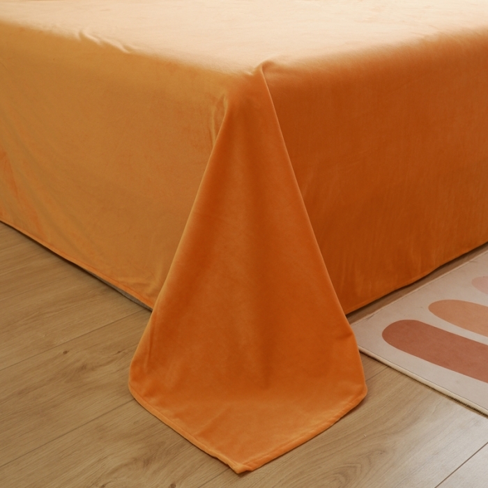 91家纺网 家纺一手货源 找家纺 啊雅家居 2025新款贝壳边宝宝绒四件套 贝壳果橙