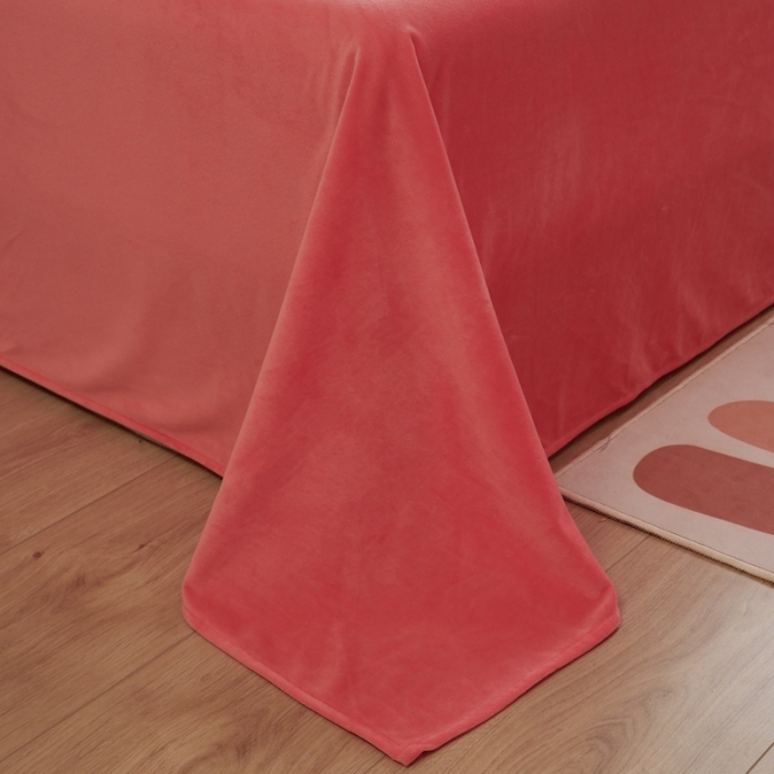 91家纺网 家纺一手货源 找家纺 啊雅家居 2025新款贝壳边宝宝绒四件套 贝壳玫红