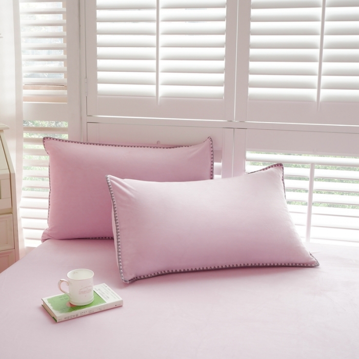 91家纺网 家纺一手货源 找家纺 啊雅家居 2025新款贝壳边宝宝绒四件套 贝壳清粉