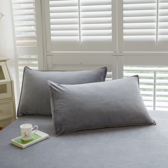 91家纺网 家纺一手货源 找家纺 啊雅家居 2025新款贝壳边宝宝绒四件套 贝壳银灰