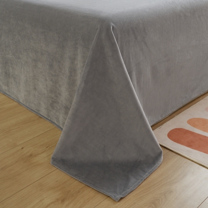 91家纺网 家纺一手货源 找家纺 啊雅家居 2025新款贝壳边宝宝绒四件套 贝壳银灰