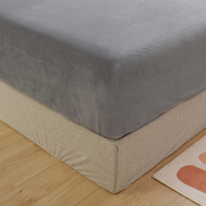 91家纺网 家纺一手货源 找家纺 啊雅家居 2025新款贝壳边宝宝绒四件套 贝壳银灰