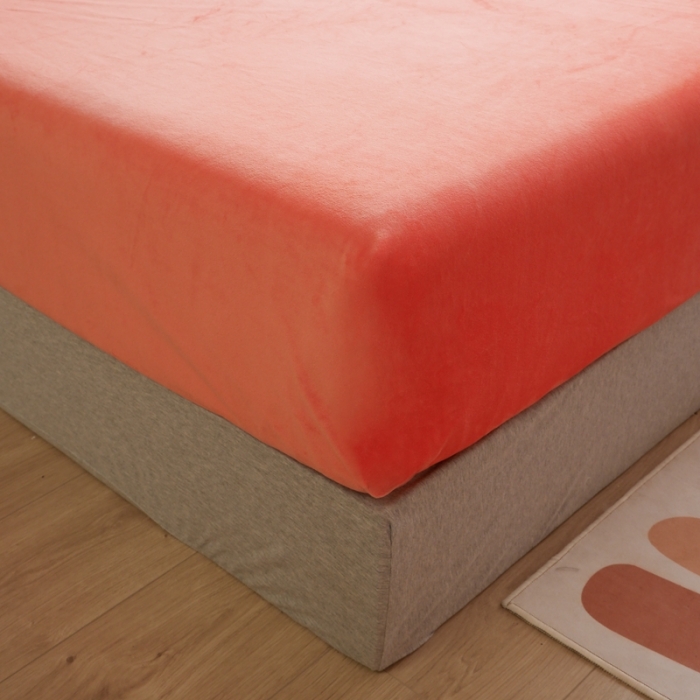 91家纺网 家纺一手货源 找家纺 啊雅家居 2025新款贝壳边宝宝绒四件套 贝壳砖红