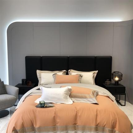 太古汇家居2022新款火山小磨毛双拼“格伦格”系列 格伦格-暖橙