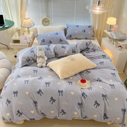 91家纺网 家纺一手货源 找家纺 （总）昔可 2022新款牛奶绒少女小清新系列四件套